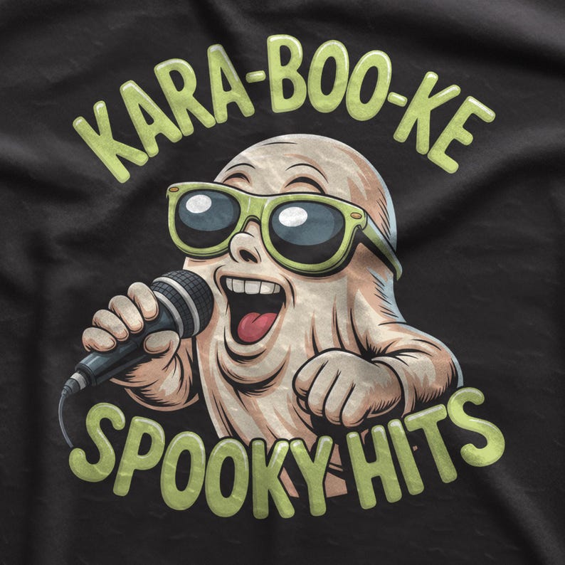 Halloween Karaoke Ghost Shirt, Spooky Hits Singing Tee, Punny Music Lover Apparel image 20