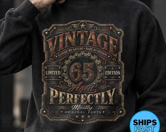 65th Birthday Shirt, Retro 1961 Legend Badge Tee, Personalized Year Milestone Gift for Mom or Dad