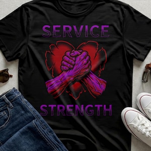 Service Strength Graphic Tee, Unity Hands Apparel, Community Support Shirt,