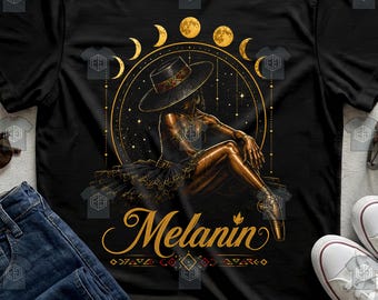 Melanin Moon Phases Black Ballerina Graphic Shirt