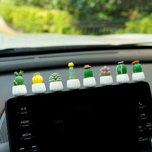 Set of 8 Resin Cactus Car Ornament, Cute Car Accessories, New Car Gift, New Driver Gift, Plant Accessories, Plant Lover Gift, Resin Ornament