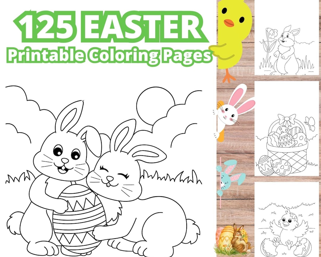 Easter Easy Coloring Pages for Kids, Toddler, Preschool Printable ...
