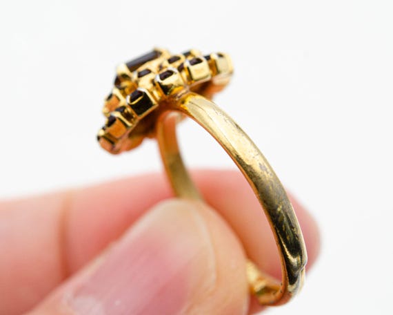 Vintage garnet pinky ring Adjustable ruby red cry… - image 8