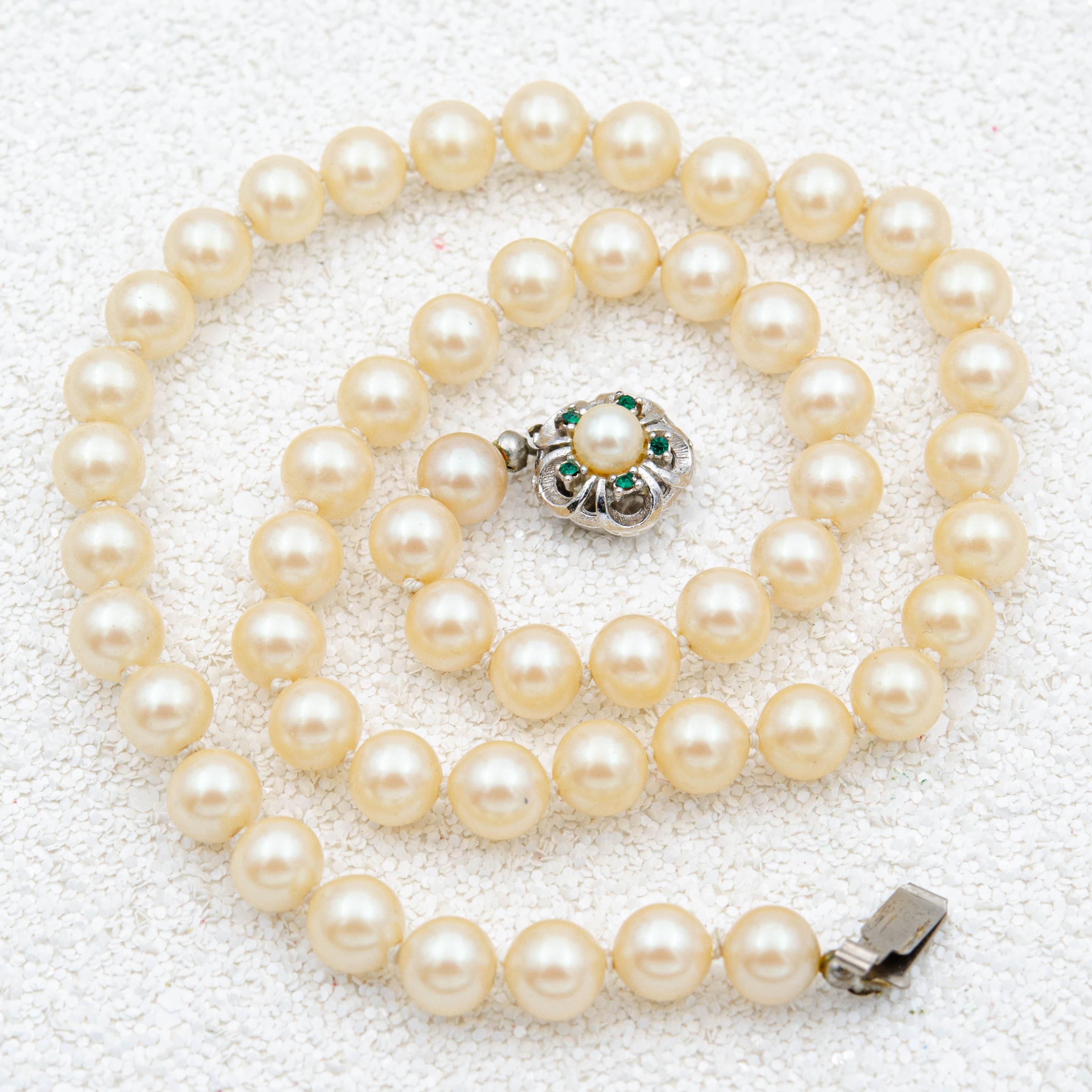 ANCIEN COLLIER CHUTE de Perle Napoléon III Bijoux Vintage 48 cm / 46,6