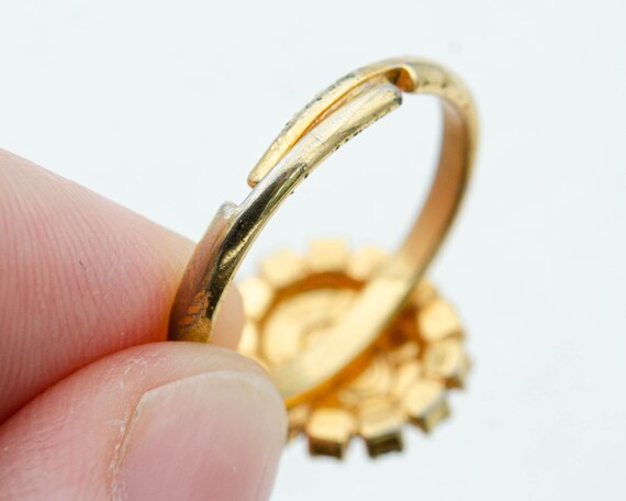 Vintage garnet pinky ring Adjustable ruby red cry… - image 10