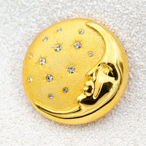 Broche vintage de luna creciente con piedra natal de abril, broche de estrellas de cristal transparente, regalo para mamá musulmana