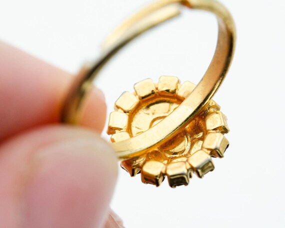 Vintage garnet pinky ring Adjustable ruby red cry… - image 9