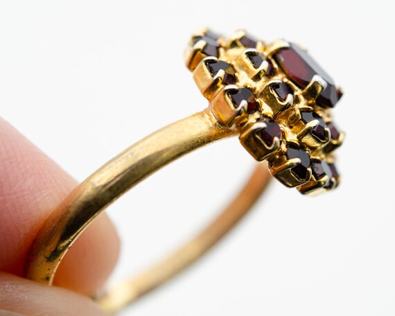 Vintage garnet pinky ring Adjustable ruby red cry… - image 7