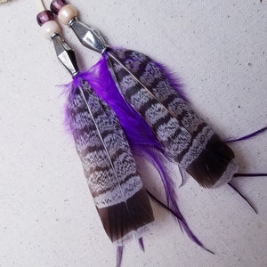 SERENITY BEAR 3 Inch Dreamcatcher in Cream and Purple by Feathered Dreams image 3