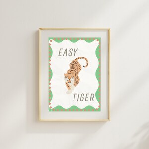 Tiger Poster - Safari Wall Art for Kids&#39; Bedroom, Digital Download Animal Print, Nursery Decor, Child’s Room Decor
