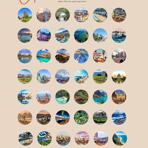Poster à gratter liste de seaux - voyages, 48 pays/villes pour les aventuriers, idéal pour les cadeaux