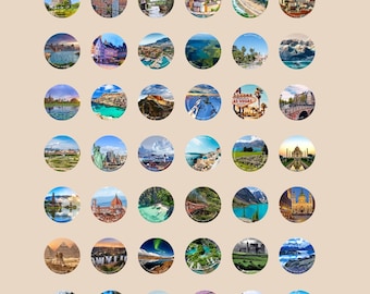 Bucket list scratch poster - travel, 48 countries/cities for adventurous people, great for gifts