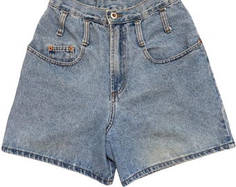 Pantalones cortos vaqueros Vintage Steel para mujer, 7/8, USA, tiro alto, estilo mom denim, Y2K, años 90, lavado claro