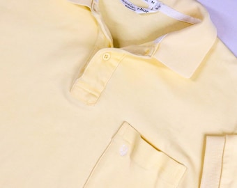 Vintage Christian Dior Monsieur Polo-Shirt Herren Medium Gelb Baumwolle Tasche Top