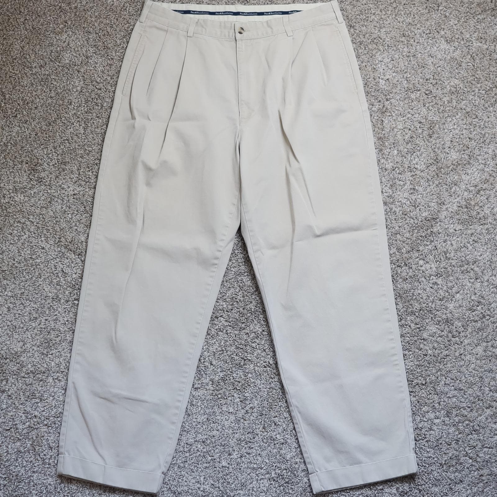 Polo Ralph Lauren Hammond Pants Men's 36x30 Pleated Chinos Khaki