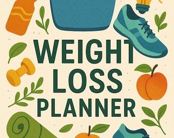 Planificador de pérdida de peso imprimible: Diario de salud y bienestar (Descarga PDF, tamaño A4/Carta de EE. UU.)
