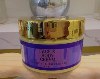 Natural Carrot Turmeric Face and Body Cream 4oz