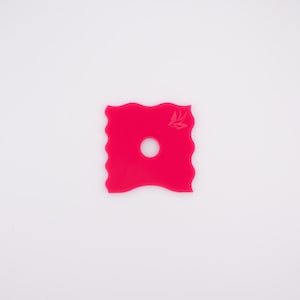 Texture Rib 3 — 4-Sided Hot Pink Pottery Texture Tool — Bubbles
