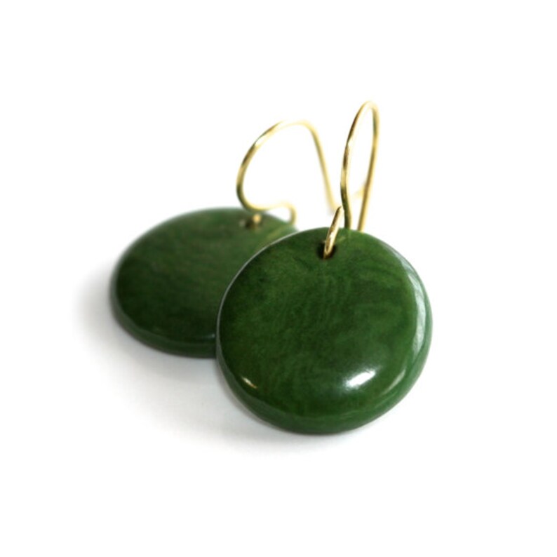 Tagua Nut Jewelry Nut Earrings Eco Jewelry Naturalist...../'Unfiltered Thoughts/' Dark Green Earrings Emerald Green Green Earrings