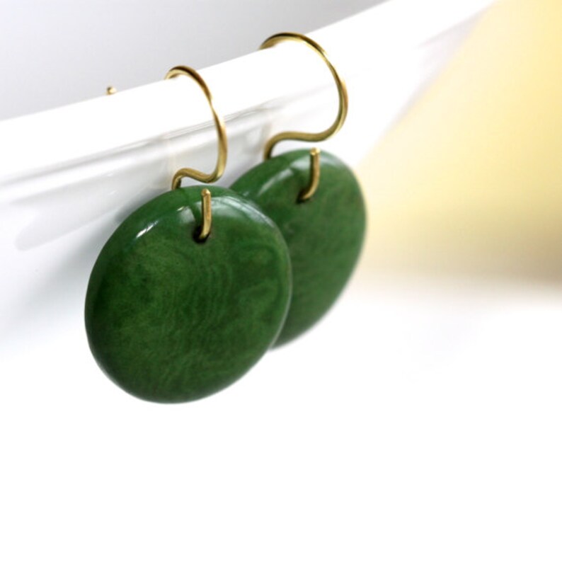 Tagua Nut Jewelry Nut Earrings Eco Jewelry Naturalist...../'Unfiltered Thoughts/' Dark Green Earrings Emerald Green Green Earrings