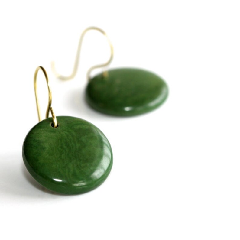 Tagua Nut Jewelry Nut Earrings Eco Jewelry Naturalist...../'Unfiltered Thoughts/' Dark Green Earrings Emerald Green Green Earrings