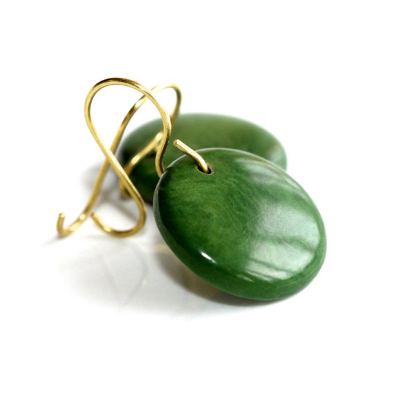 Tagua Nut Jewelry Nut Earrings Eco Jewelry Naturalist...../'Unfiltered Thoughts/' Dark Green Earrings Emerald Green Green Earrings