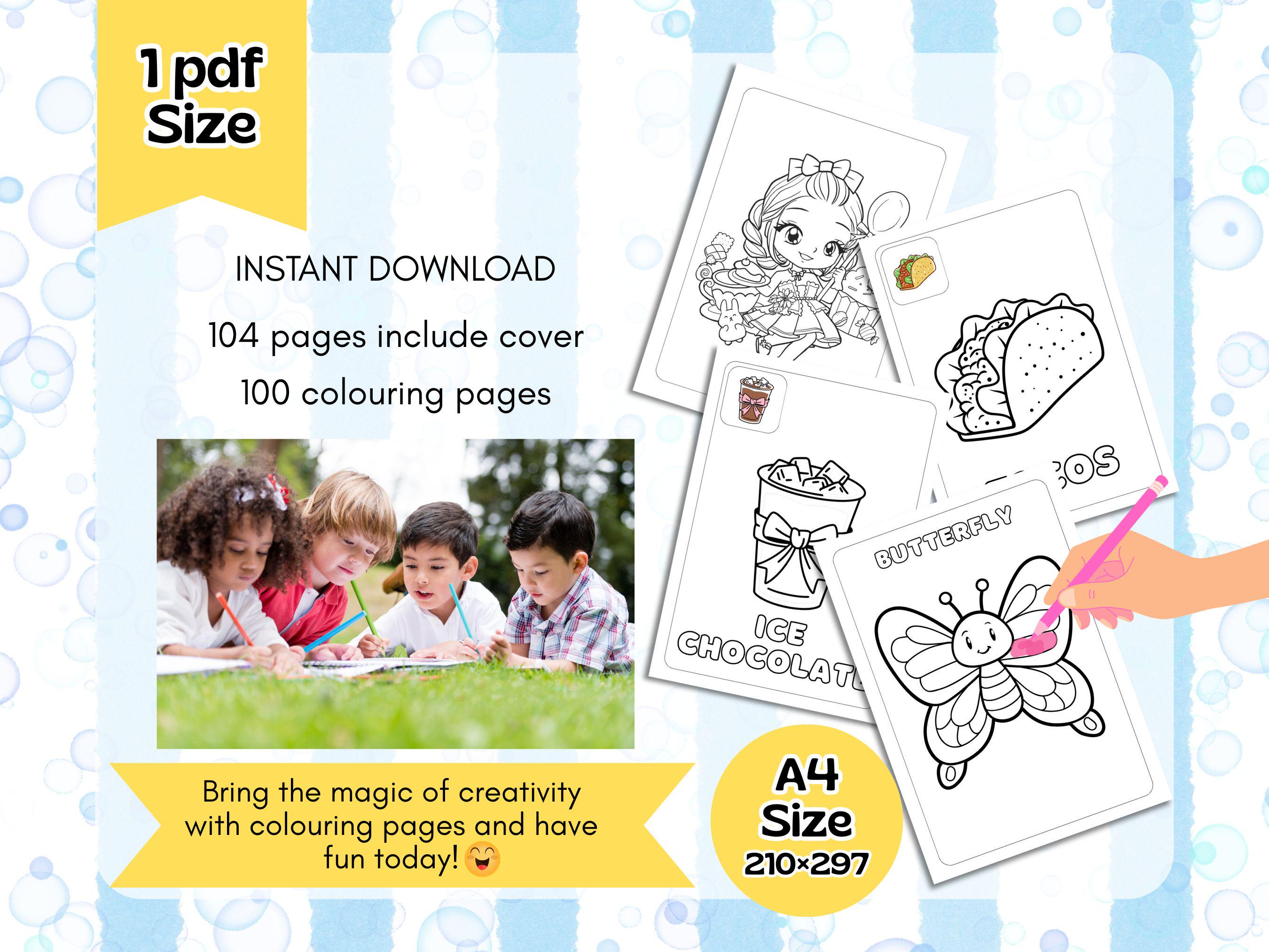 100 Colouring Pages for Kids Toddlers Kindergarten | Animal Colouring ...