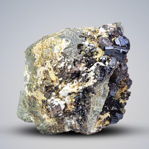 Lustrous Black Vesuvianite Specimen from Pakistan - 529g Gemstone for Collectors, Home Decor & Healing Crystals
