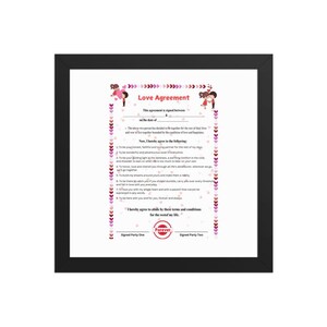 Regalo de acuerdo de amor de pareja, contrato de amor personalizado, acuerdo de promesa de relación, pacto de amor para parejas, acuerdo de amor matrimonial,