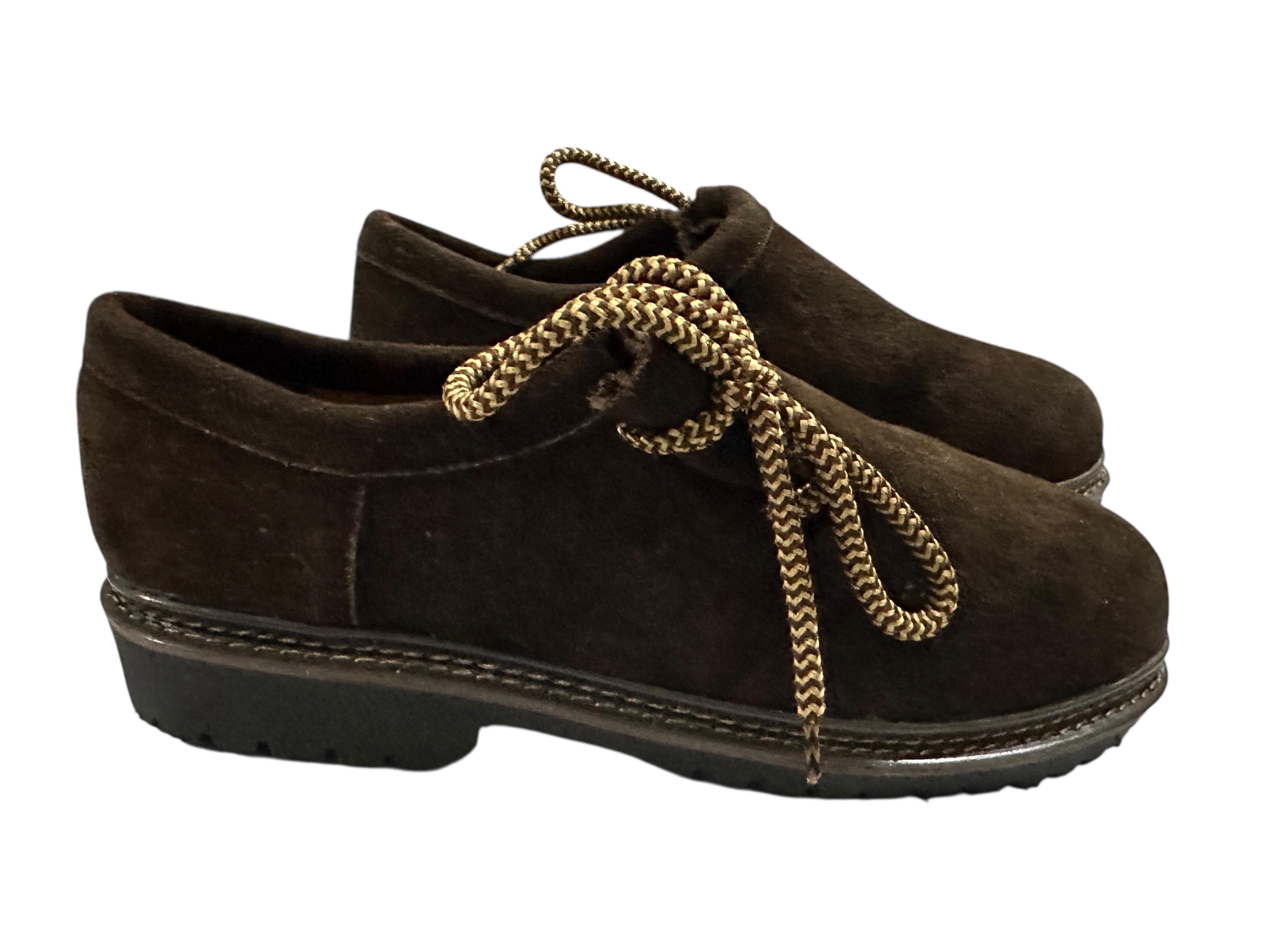thumbnail image 2 of Mens Bavaria Trachten Lederhosen Boots - Real Leather Oktoberfest Shoes - Dark Brown 2 of 5
