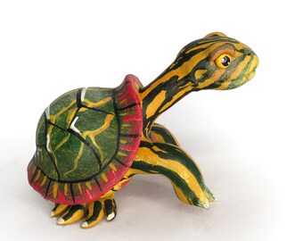 Miniature Gourd Turtle #M20-7, Painted Turtle