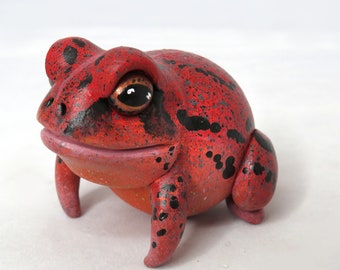 Mini Gourd Frog #228 - Squatty Red "Sheep" frog