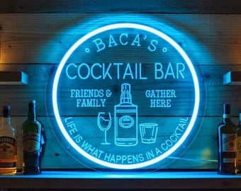Custom LED Neon Bar Sign, Personalized Home Decor
