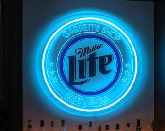 Miller Lite Beer Can LED Sign Wall Light Decor,home Bar Neon Like