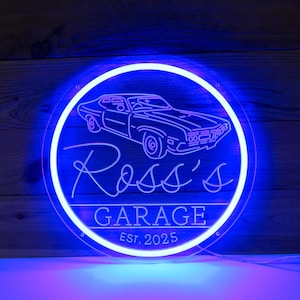 Custom Garage Neon Signs,Garage Sign,Personalized Light Up Man Cave Signs,Garage Bar Decor,Workshop Car Sign,Personalized Gift,Gift for Man
