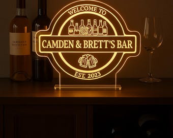 Custom LED Neon Bar Sign: Personalized Garage, Man Cave Decor