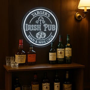 Custom Bar Neon Sign, USB Engraved Home Bar LED Neon Light Wall Decor Cocktail Beer Man Cave Sign, Personalized Gifts For Him,Beer Signs