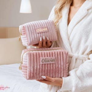 Personalized Makeup Pouch for Bridesmaids, Custom Toiletry Bag for Bride or Birthday, Wedding Favor Idea