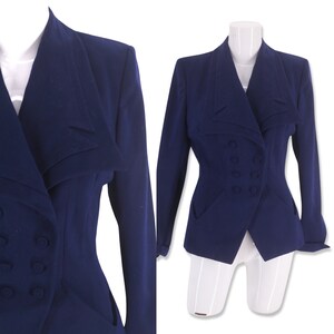 40s Navy Gabardine Suit Jacket, Vintage WWII Era Tailored Blazer ...