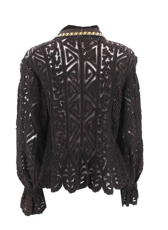 1800s Victorian mourning jacket, 1890s black cut … - image 4