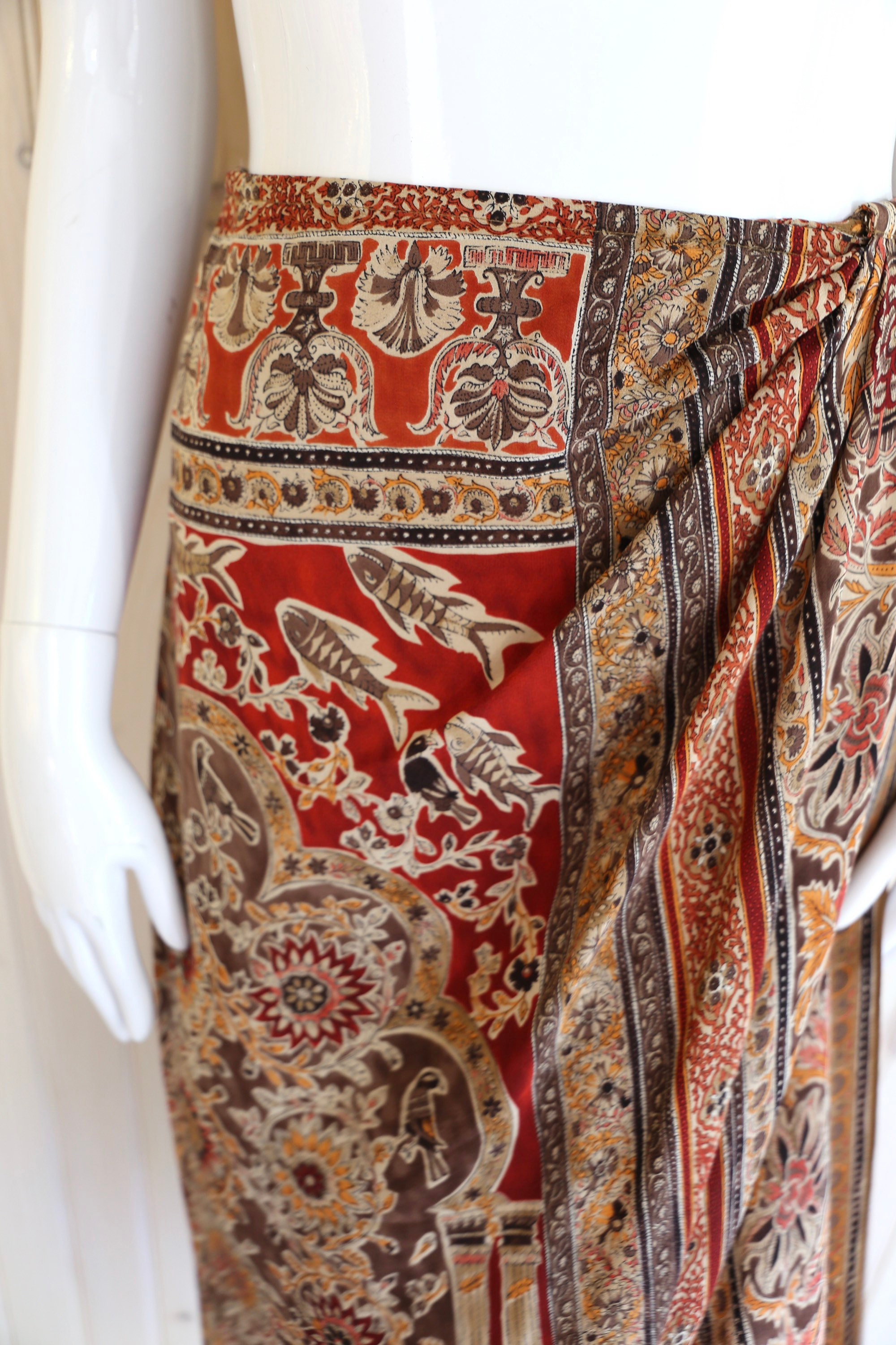 90s EMANUEL UNGARO silk sarong skirt sz 8 / vintage 1990s designer