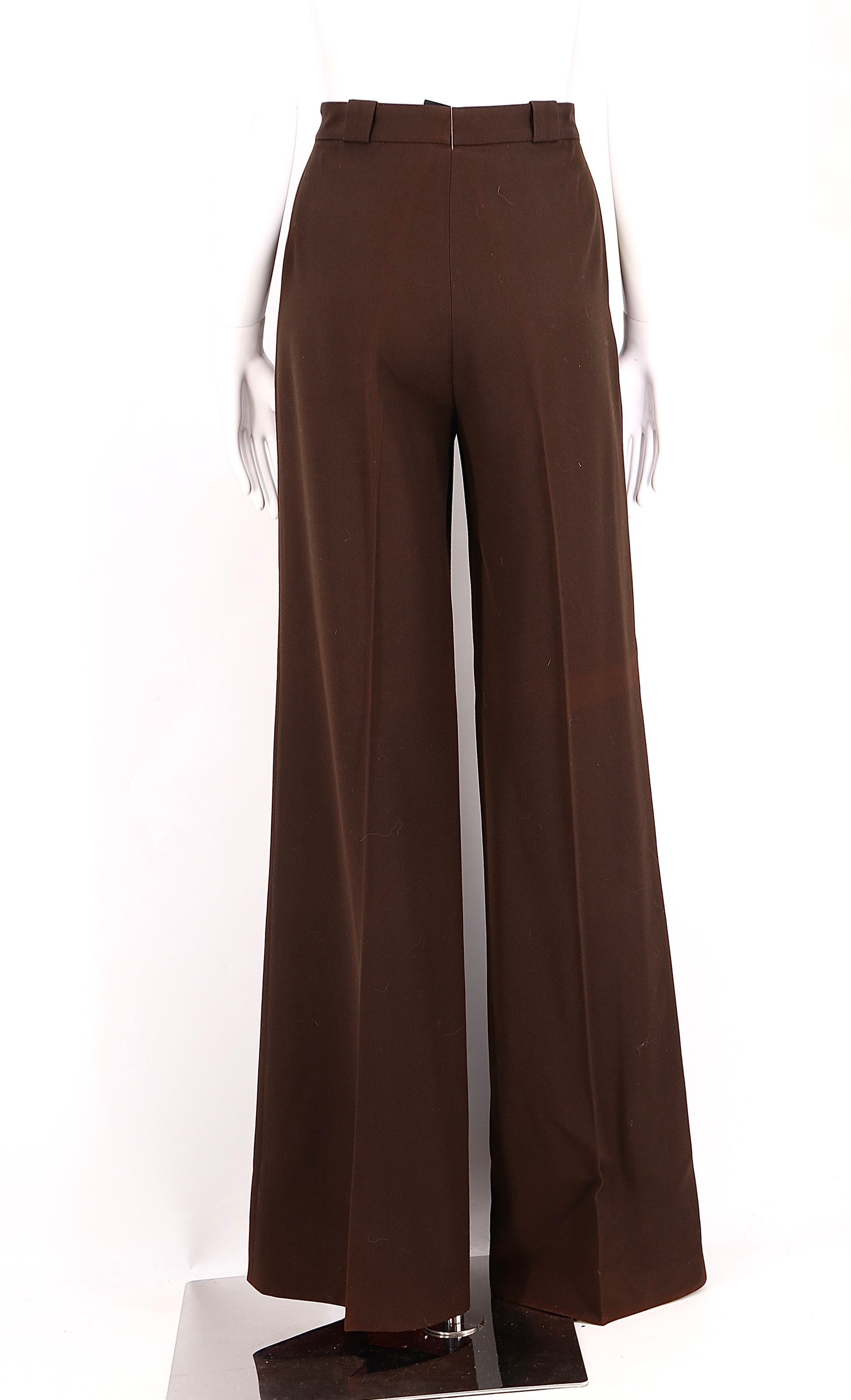 70s French high waist brown wide leg bell bottoms 8 / vintage 1970s ...
