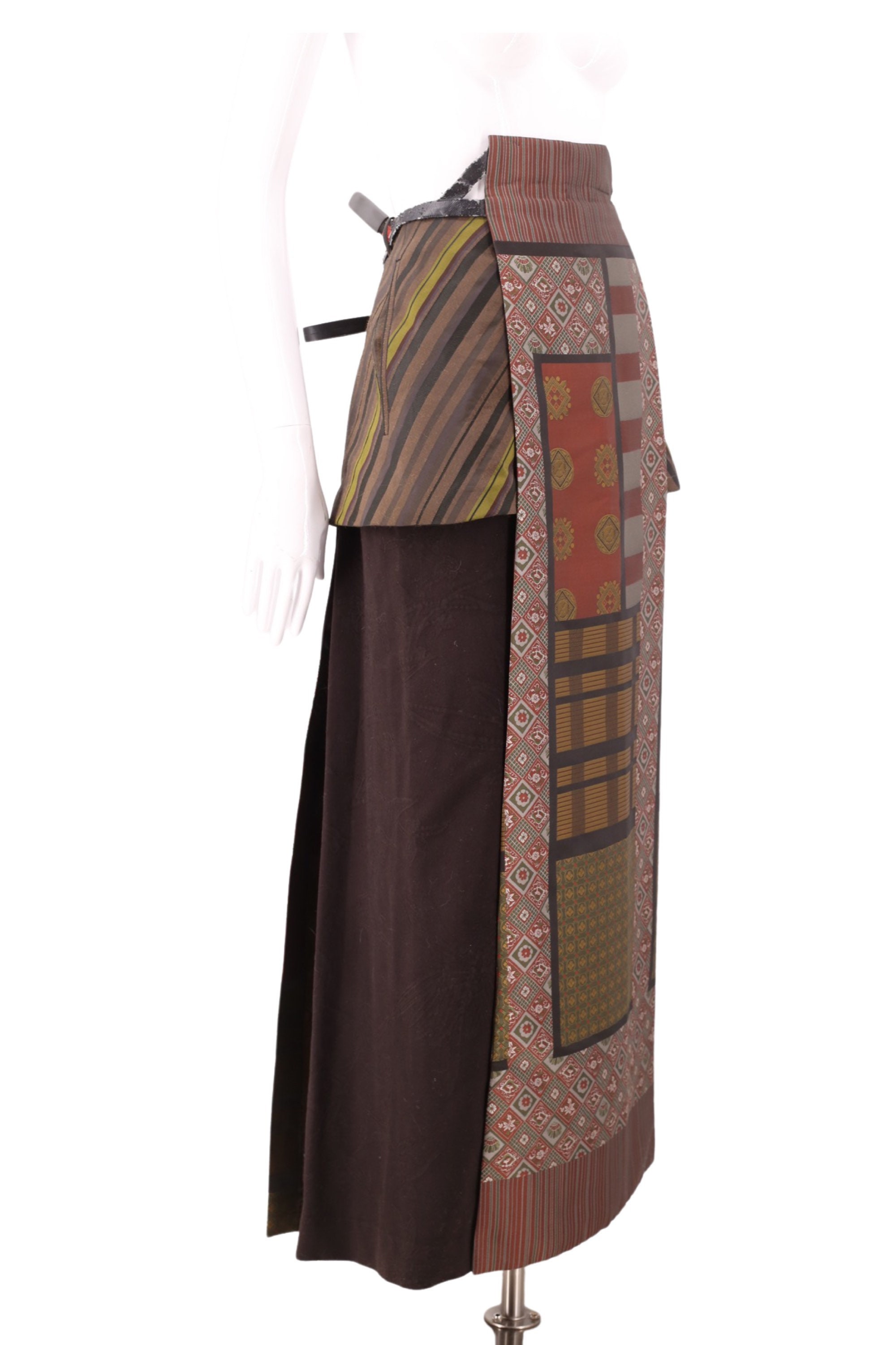 90s KENZO traditional Obi skirt 8 / vintage 1990s kimono textile high ...