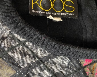 80s KOOS Van Den AKKER Sweater L, Vintage 1970s 80s Appliqué Art