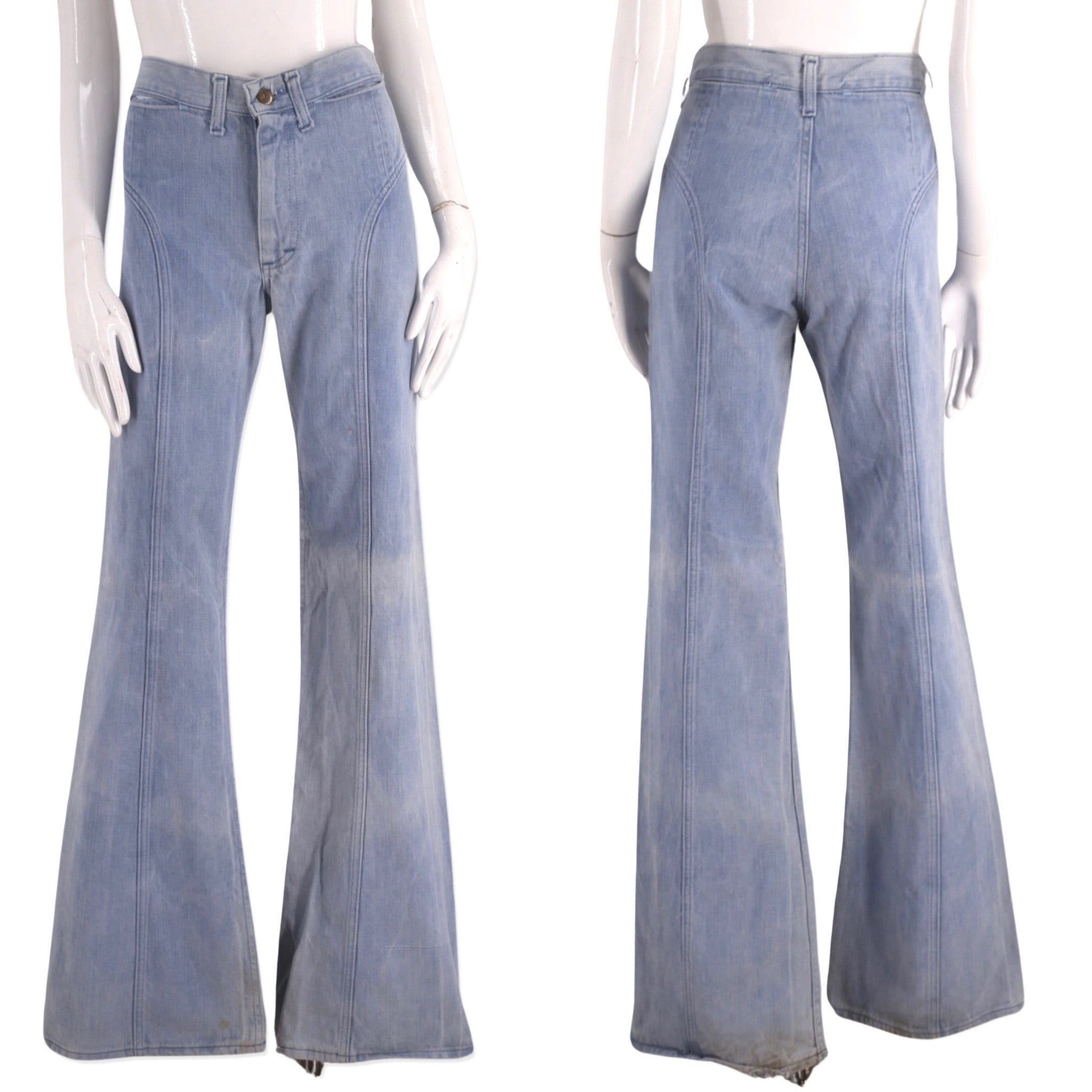 70s LEE denim bell bottom jeans 28, vintage SADDLE STITCH high waisted  bells, bell bottom jeans, 70s flares 6