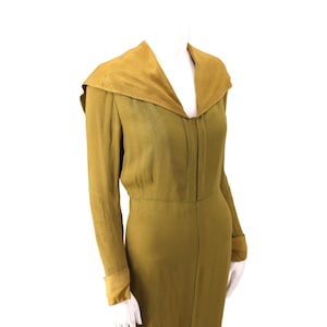 1930s acid green bias cut day dress, vintage 30s rayon dress, depression era gown, antique clothing womens M 6-8 image 10