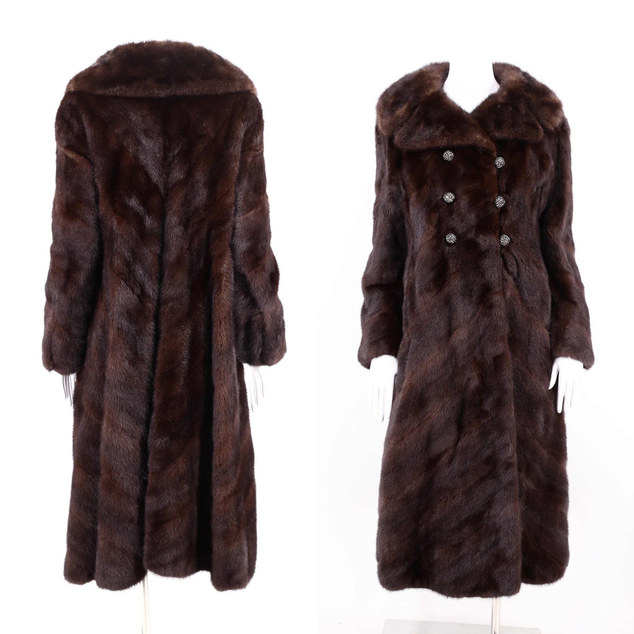 70s Ranch Mink Fur Coat Sz M, Vintage 1970s Black Diamond 70s Ranch Mink Fur Coat Sz M, Vintage 1970s Black Diamond
