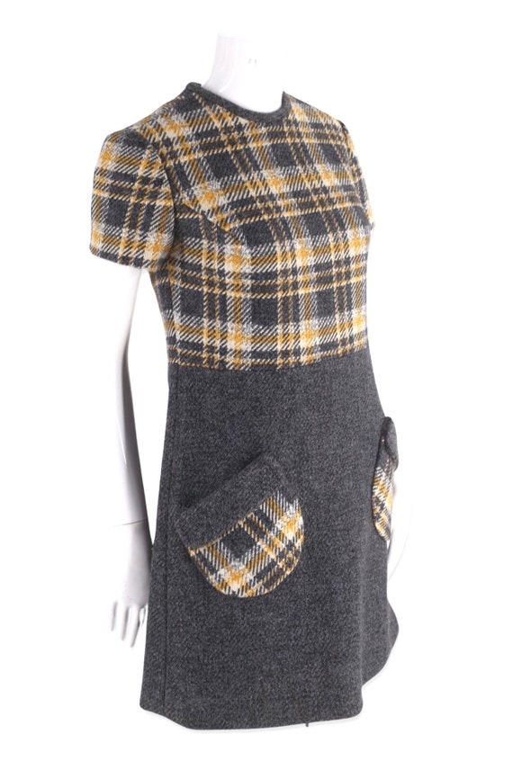 60s mini dress, vintage 1960s MOD wool dress, woo… - image 5