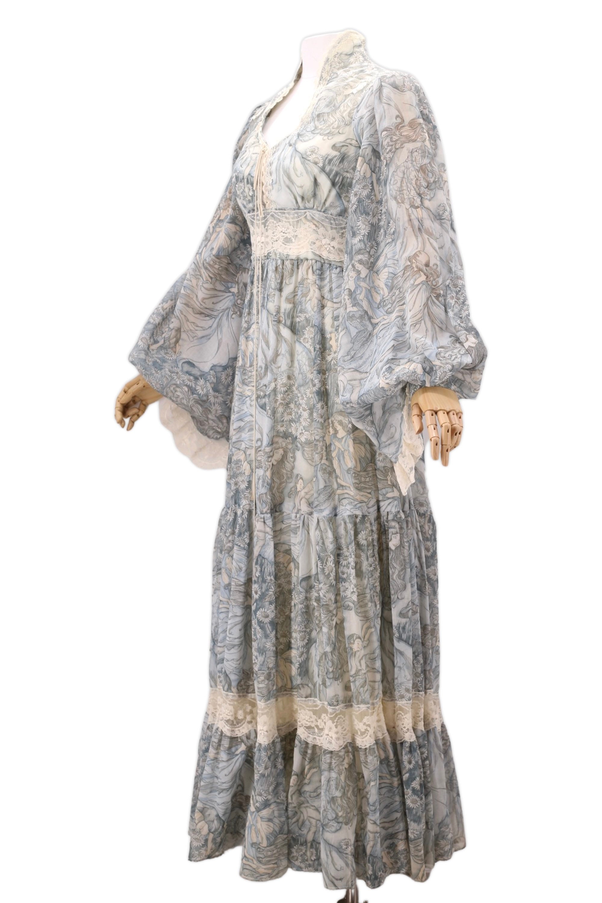 70s GUNNE SAX fairy print prairie maxi dress gown 11 / vintage 1970s ...