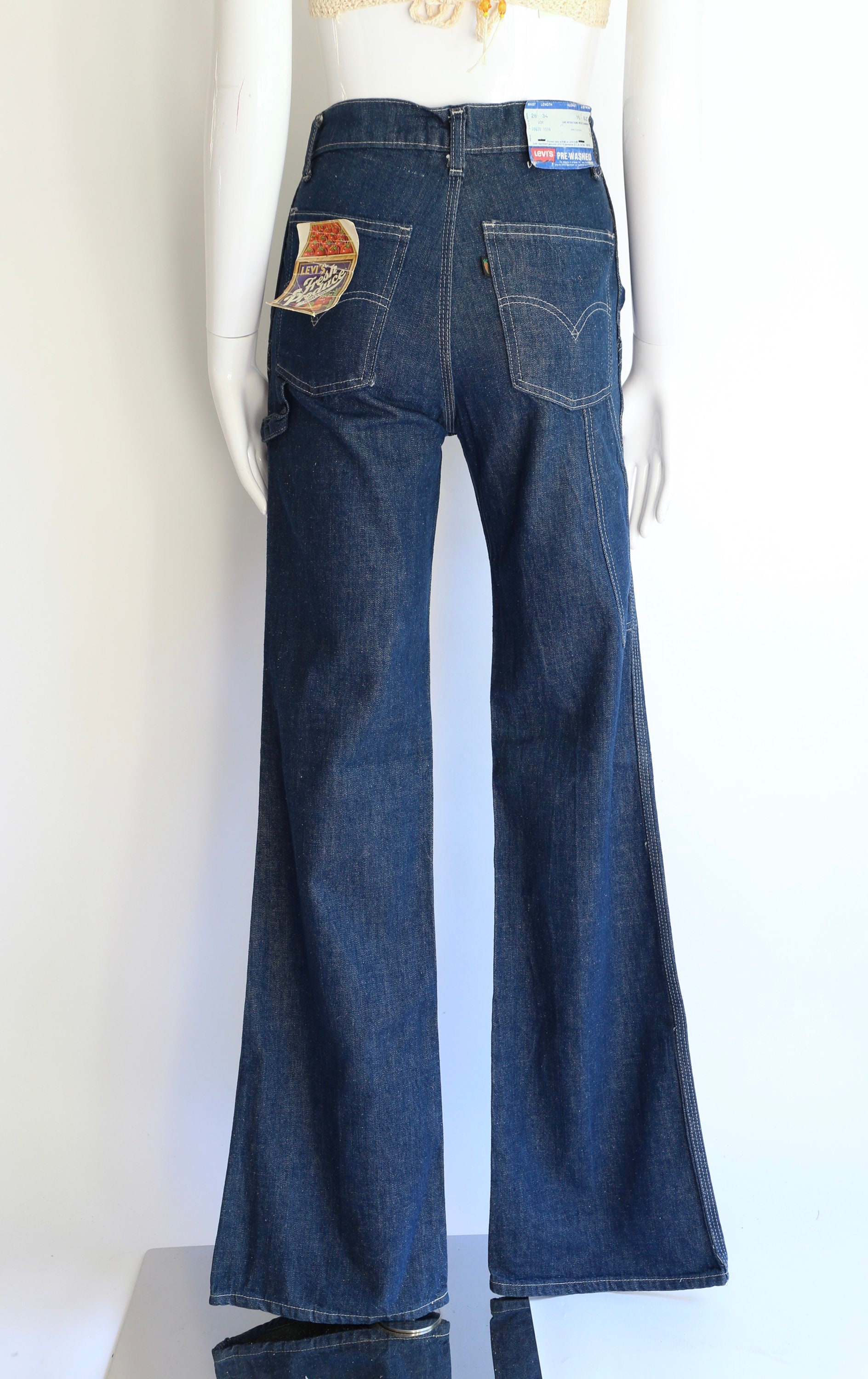 70s LEVIS Fresh Produce hi rise jeans 28 / vintage 1970s medium wash ...